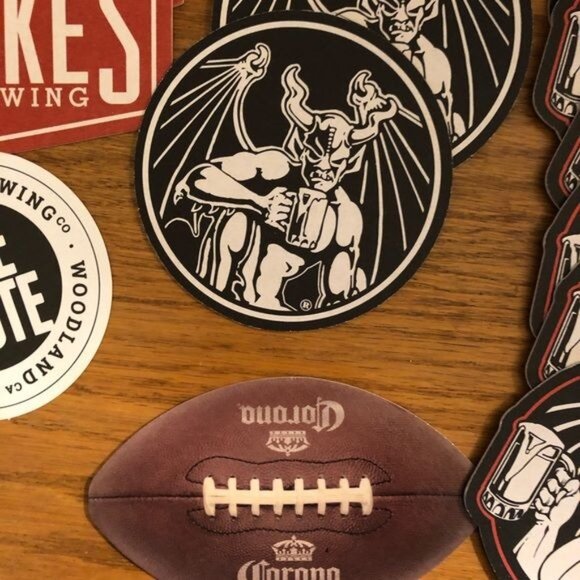 Collection of assorted paper coasters set of 13 black red drake's corona READ - Picture 4 of 5